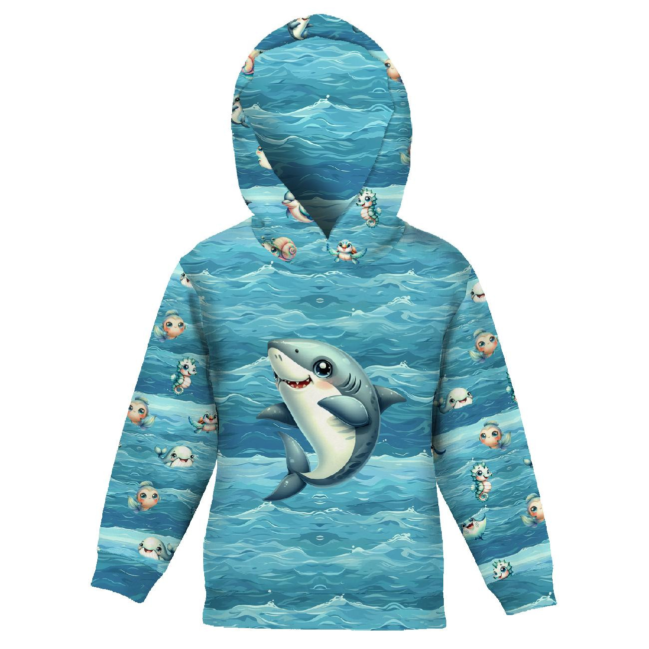 DZIECIĘCA BLUZA Z KAPTUREM (ALEX) - SHARK (SEA ANIMALS WZ. 1) - zestaw do uszycia