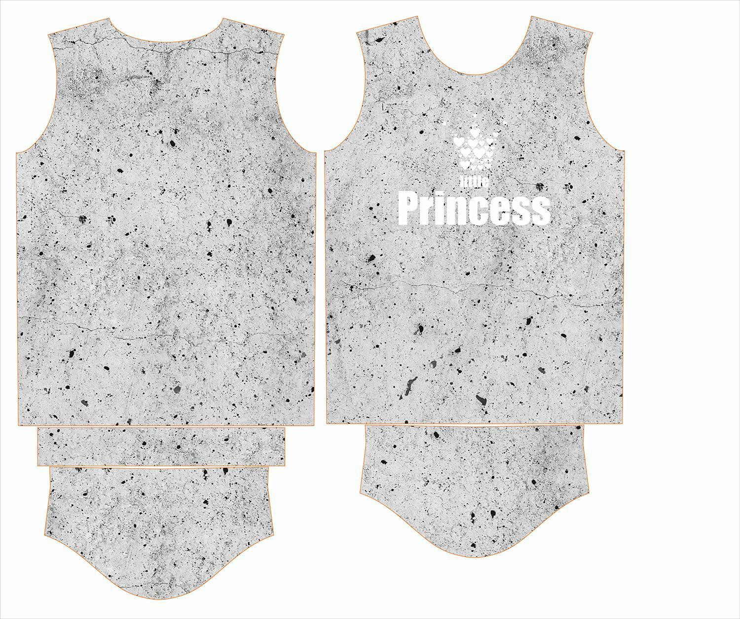 T-SHIRT DZIECIĘCY (140/146) - LITTLE PRINCESS / beton- single jersey 