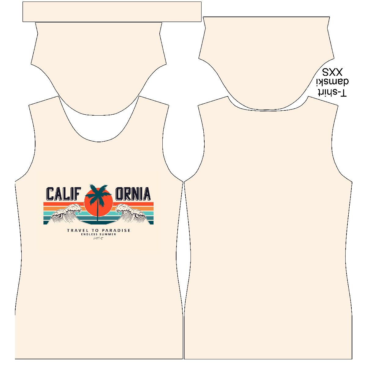 T-SHIRT DAMSKI - CALIFORNIA wz. 1 / beżowy - single jersey