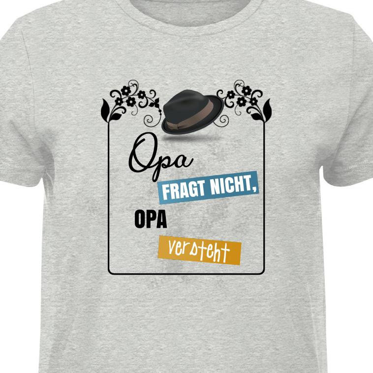 T-SHIRT MĘSKI - Opa fragt nicht, Opa versteht / kapelusz - single jersey