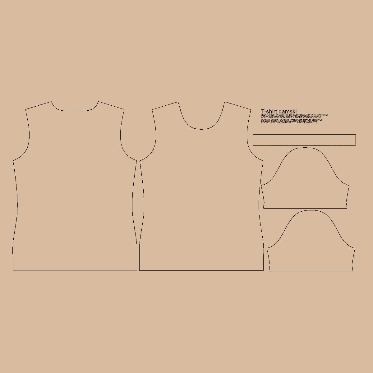 T-SHIRT DAMSKI - HAZELNUT / beż - single jersey