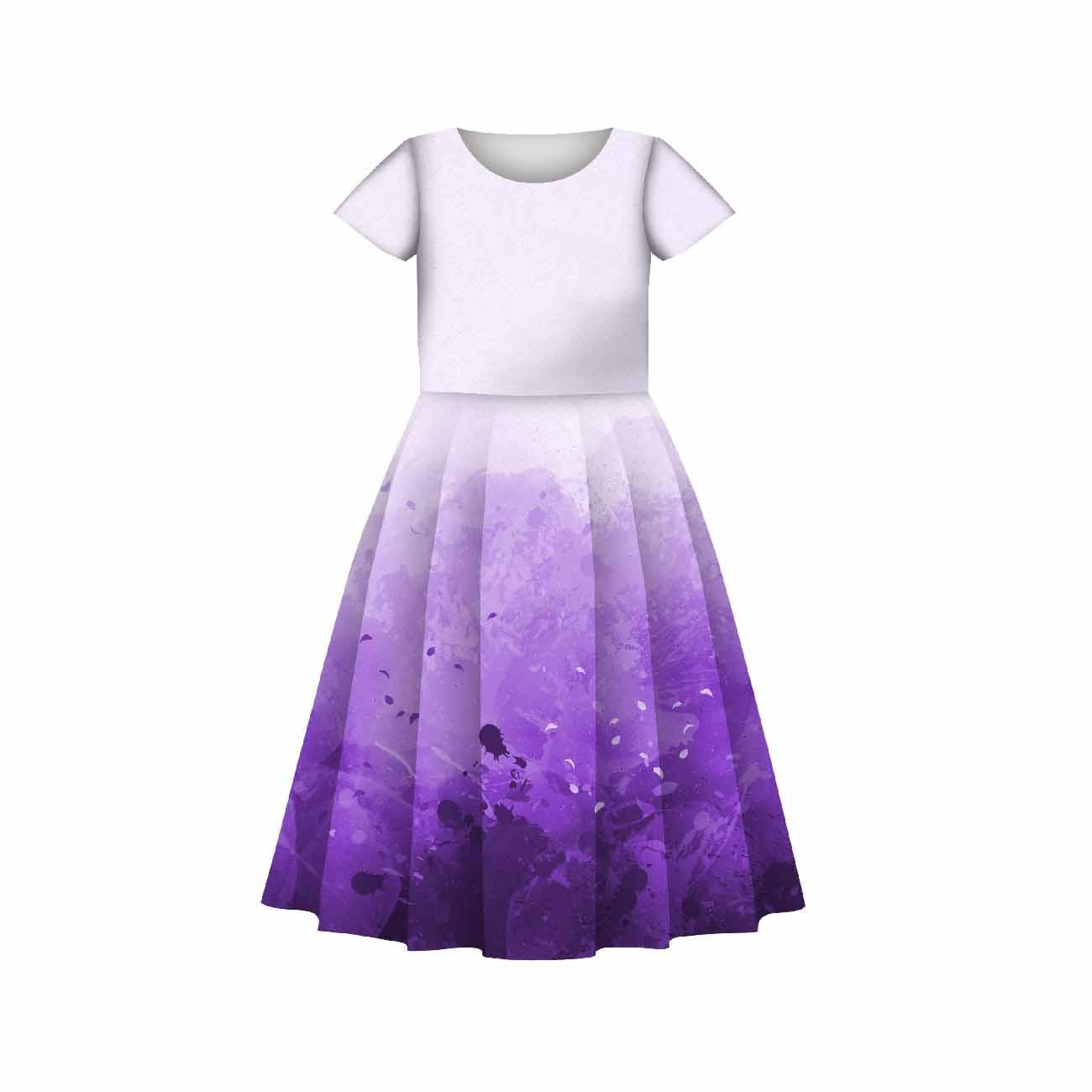 Dziecięca sukienka “Mia” - KLEKSY (fioletowy) - zestaw do uszycia
