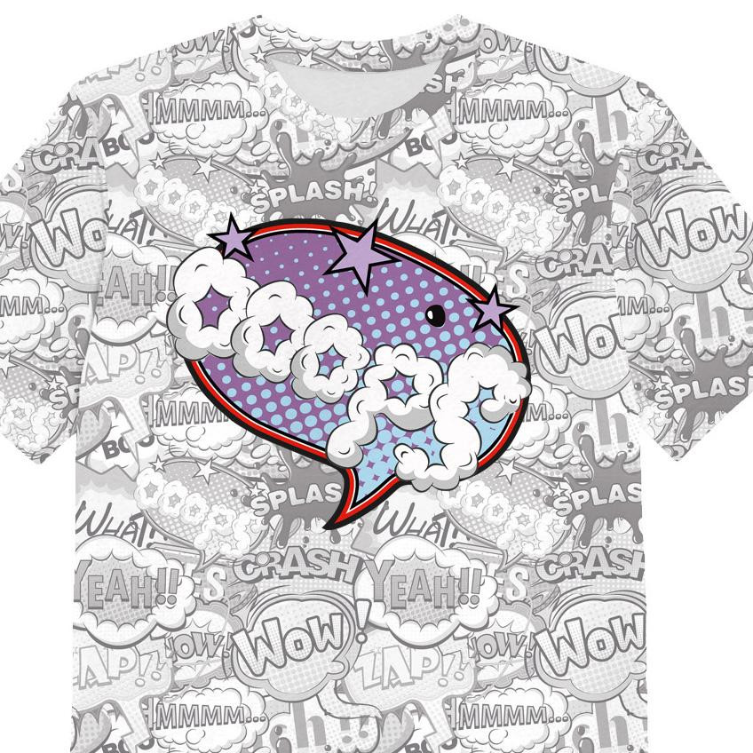 T-SHIRT DZIECIĘCY - KOMIKS / ooops (fioletowo - czerwony) - single jersey