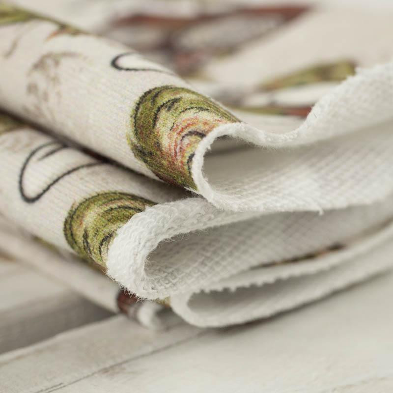 LEŚNE JEDNOROŻCE WZ. 1 / beżowe - dresówka pętelkowa