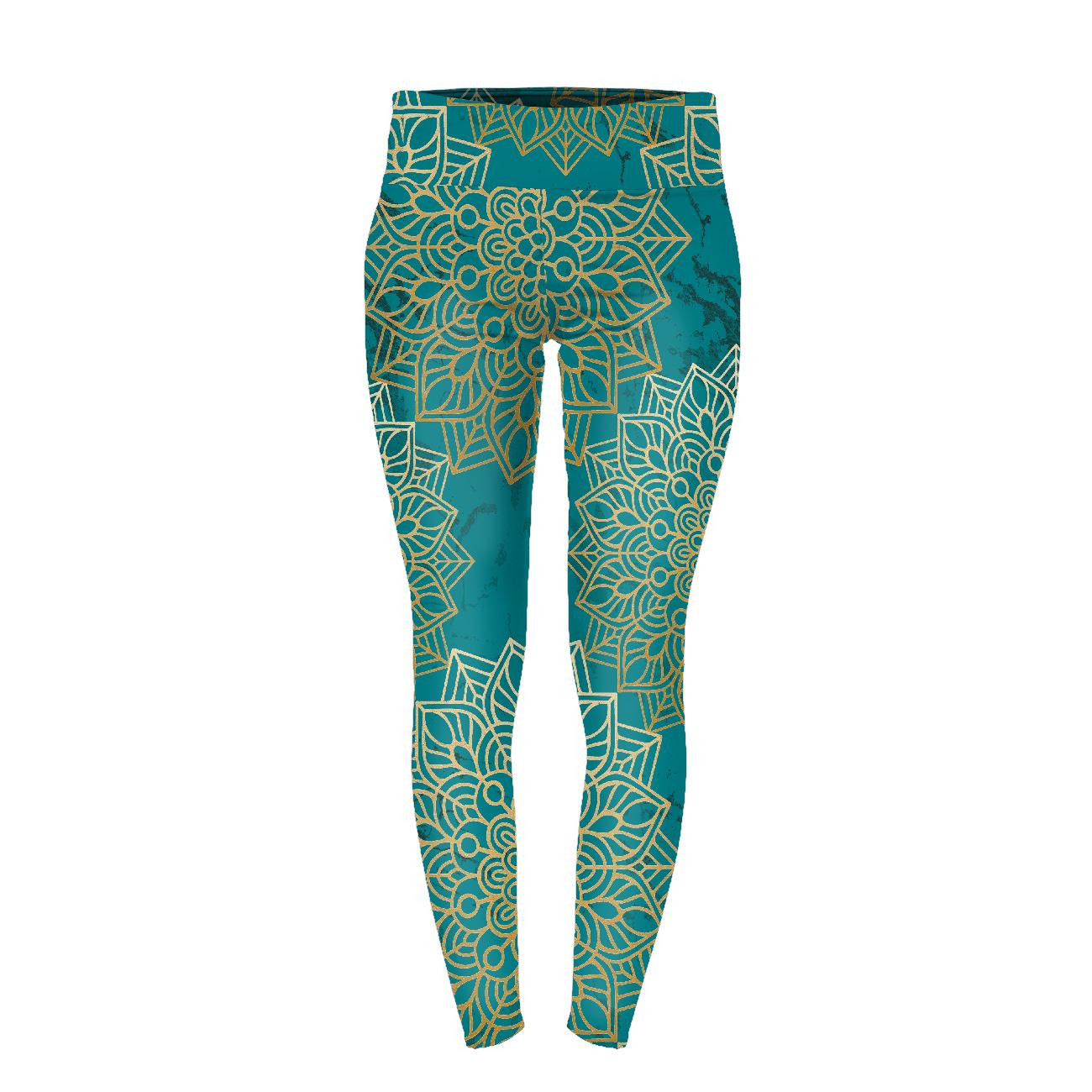 LEGGINSY SPORTOWE - MANDALA wz. 5 / szmaragdowy 