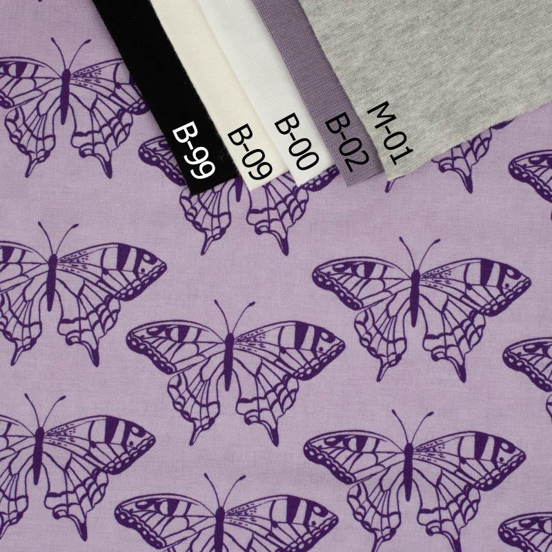MOTYLE / purpurowy (PURPUROWE MOTYLE) - single jersey z elastanem 