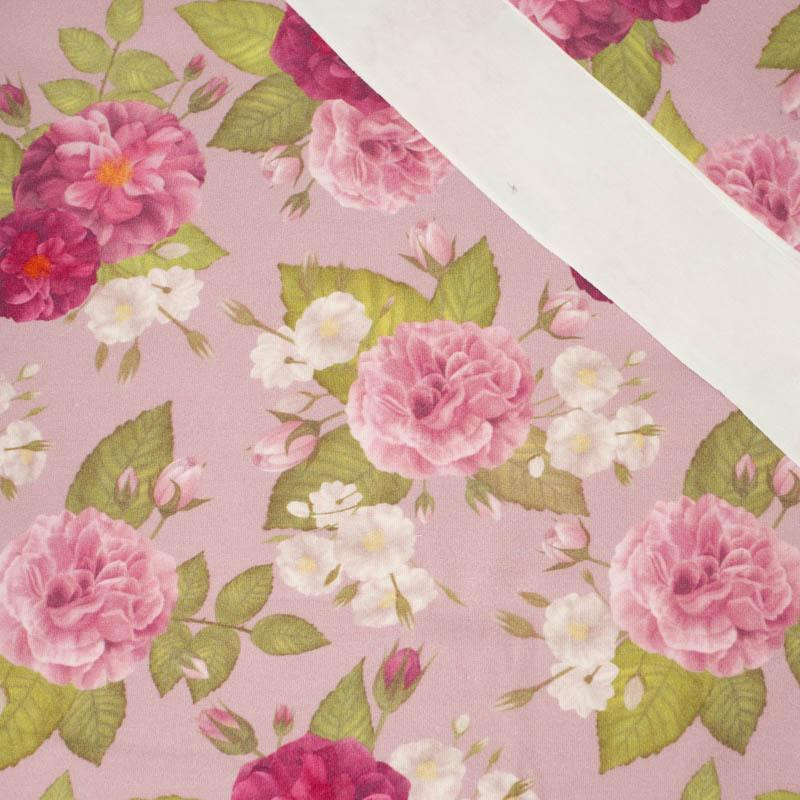 RÓŻANY OGRÓD / różowy - single jersey z elastanem 