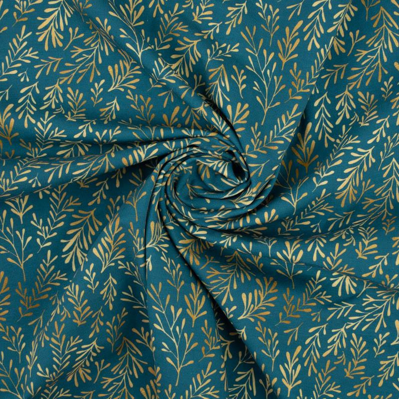 ZŁOTE KORALOWCE (ZŁOTY OCEAN) / morski - single jersey z elastanem 