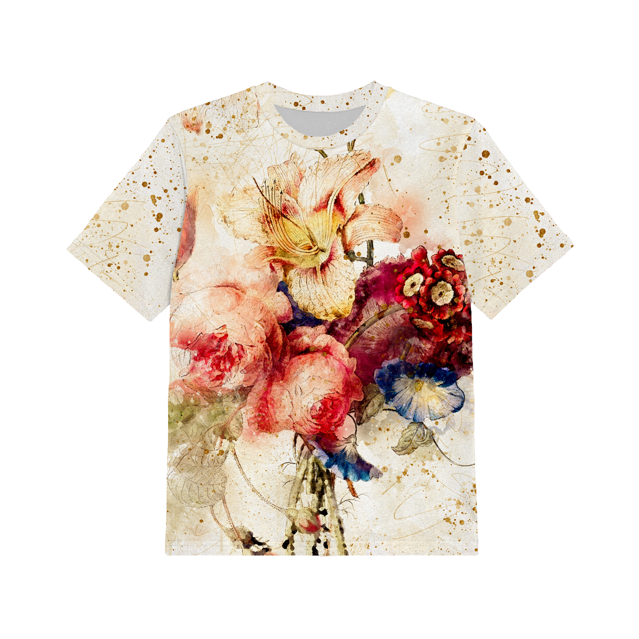 2-PACK - T-SHIRT DZIECIĘCY - MOTYLKI / WATERCOLOR FLOWERS WZ. 5 - ZESTAW DO USZYCIA