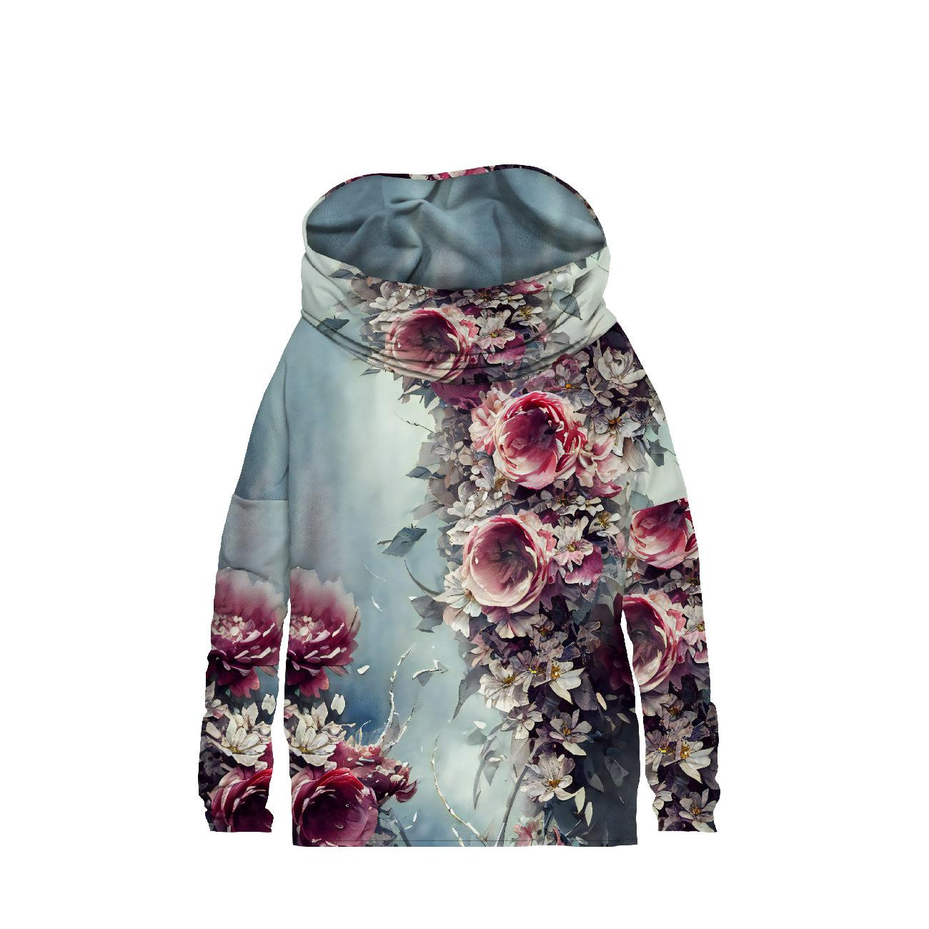 BLUZA DAMSKA (FURIA) NIETOPERZ Z KOMINEM - VINTAGE FLOWERS wz. 5 - zestaw do uszycia