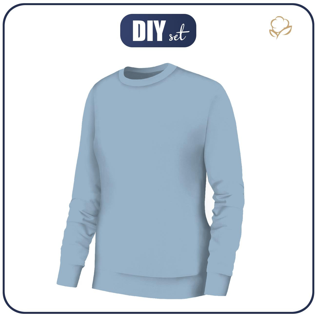 BLUZA DAMSKA (HANA) BASIC - B-06 - SERENITY / błękitna - zestaw do uszycia