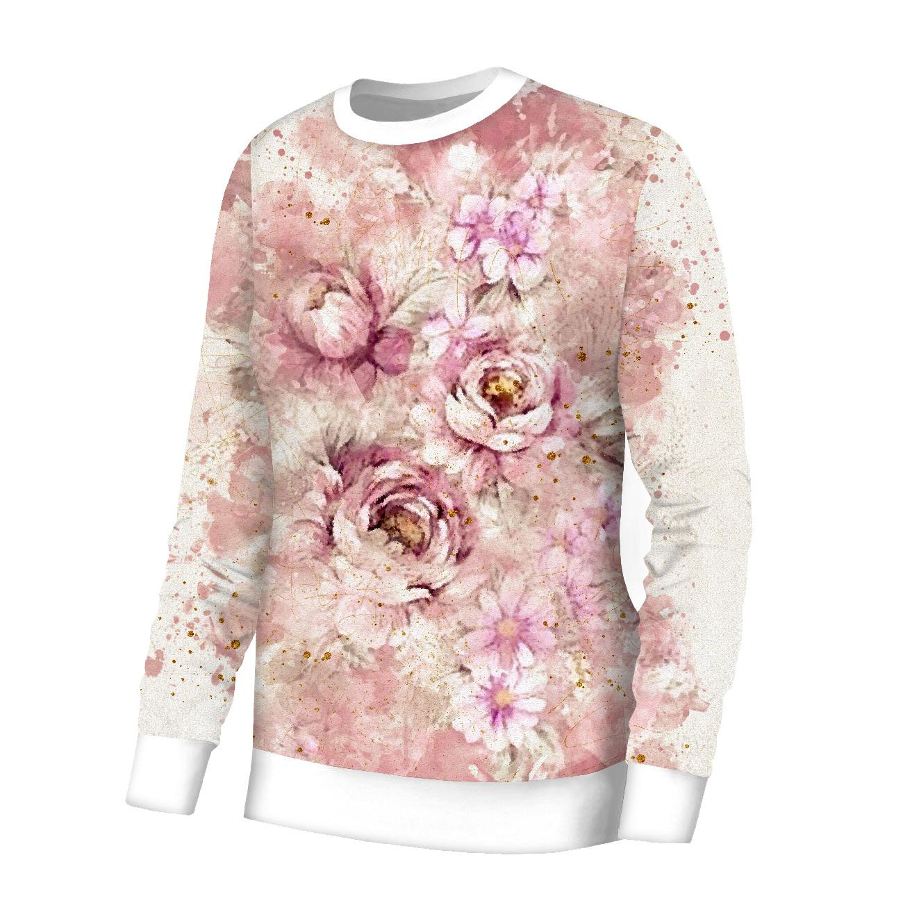 BLUZA DAMSKA (HANA) BASIC - WATERCOLOR FLOWERS wz. 6 - zestaw do uszycia