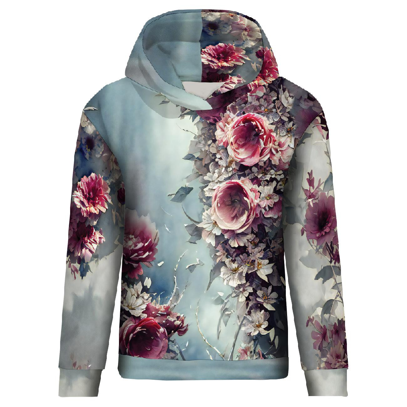 BLUZA DAMSKA (POLA) CLASSIC Z KAPTUREM - VINTAGE FLOWERS WZ. 5 - zestaw do uszycia