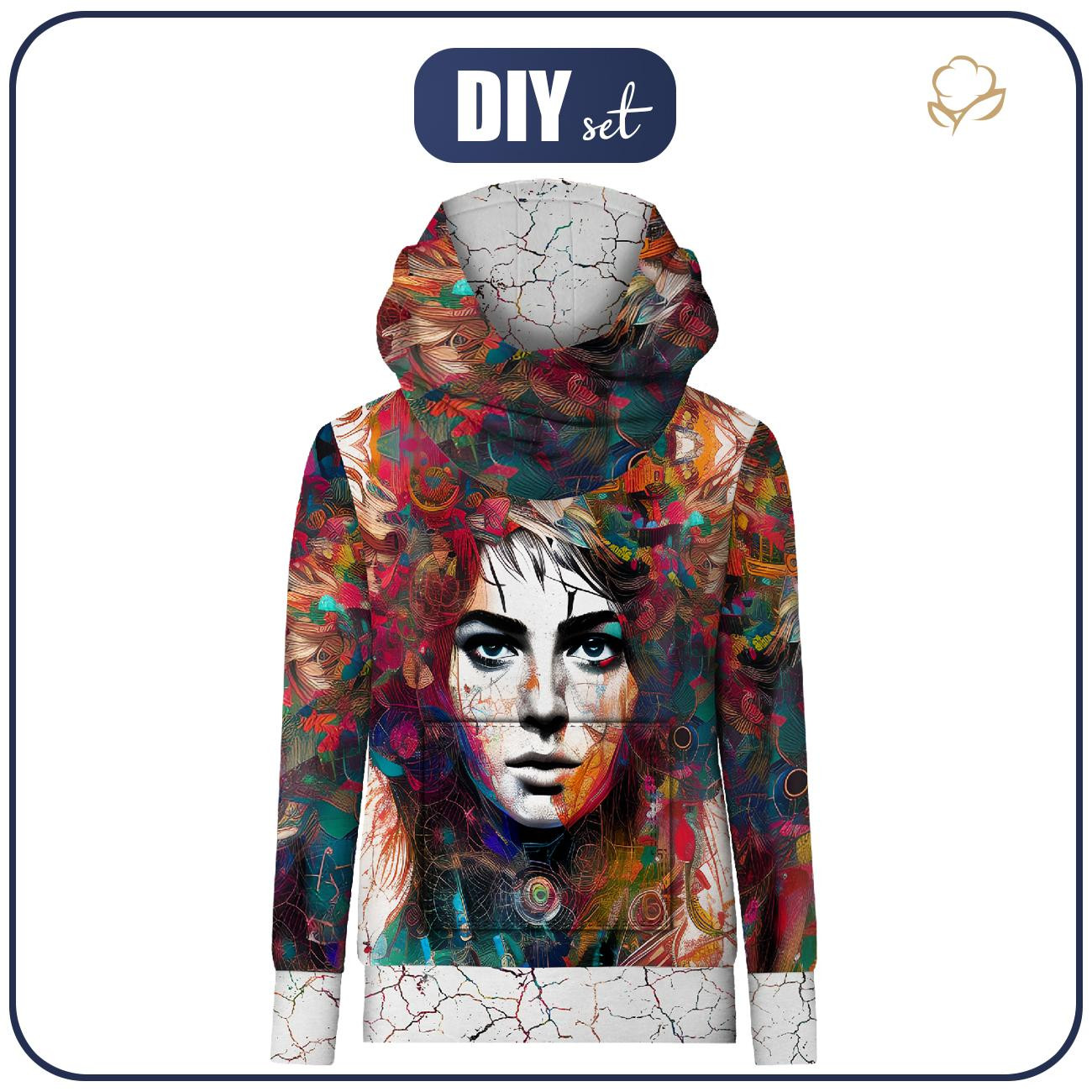 BLUZA HYDROFOBOWA UNISEX - ABSTRACT GIRL WZ. 1 - zestaw do uszycia