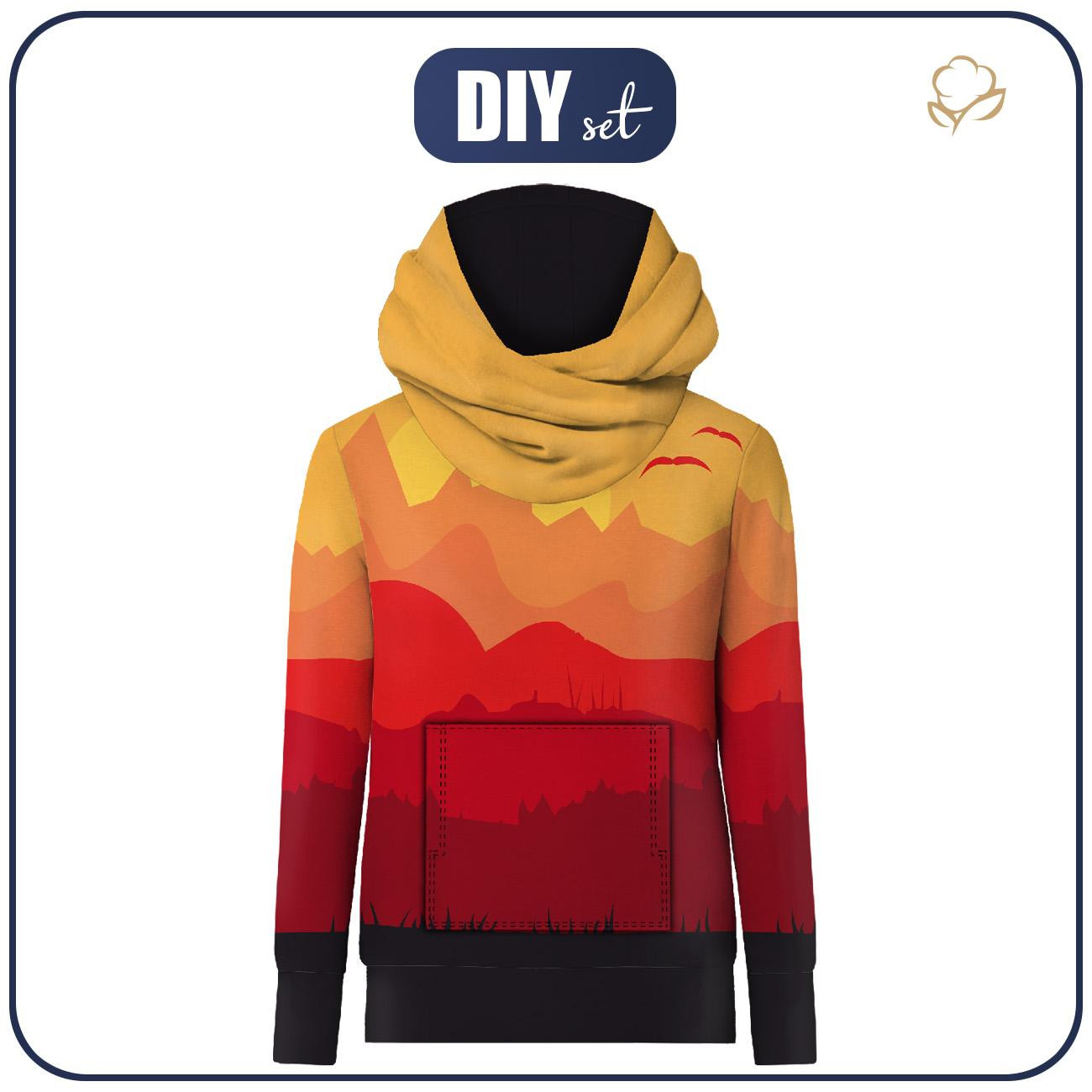 BLUZA HYDROFOBOWA UNISEX - CZERWONA SAWANNA - zestaw do uszycia