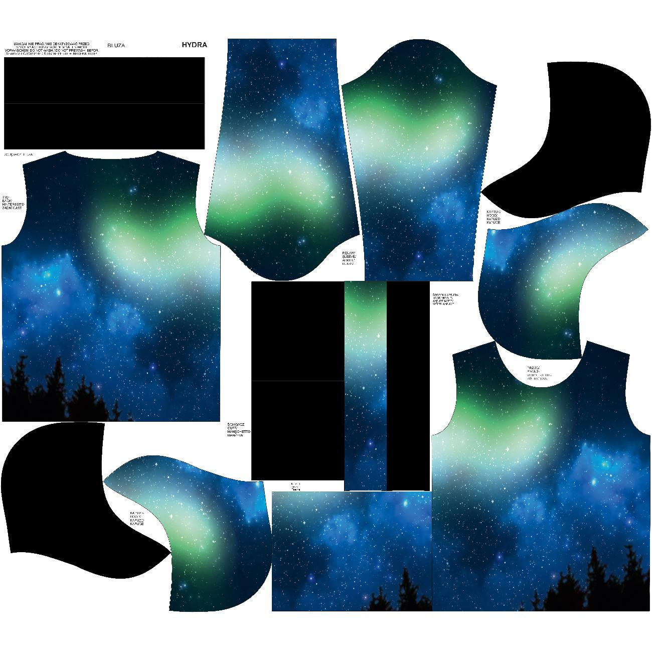 BLUZA HYDROFOBOWA UNISEX - NIGHT SKY - zestaw do uszycia