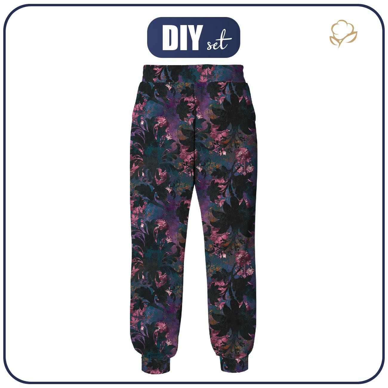 JOGGERY DAMSKIE (NOEMI) - FLORAL WZ. 7 - zestaw do uszycia