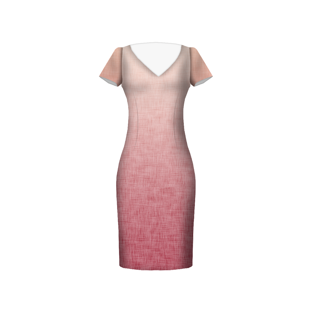 OMBRE / ACID WASH - fuksja (blady róż) - panel sukienkowy Len 100%