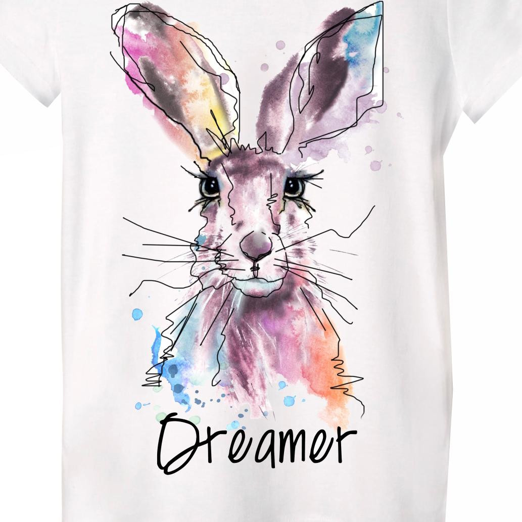 PIŻAMA-T-SHIRT "LINDA" - KRÓLIK / DREAMER - zestaw do uszycia