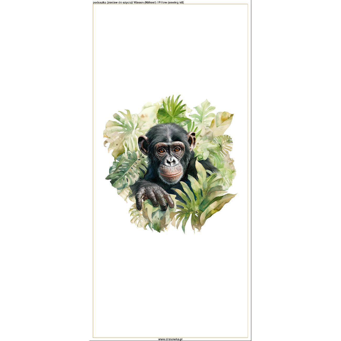 PODUSZKA 45X45 - WATERCOLOR MONKEY - zestaw do uszycia