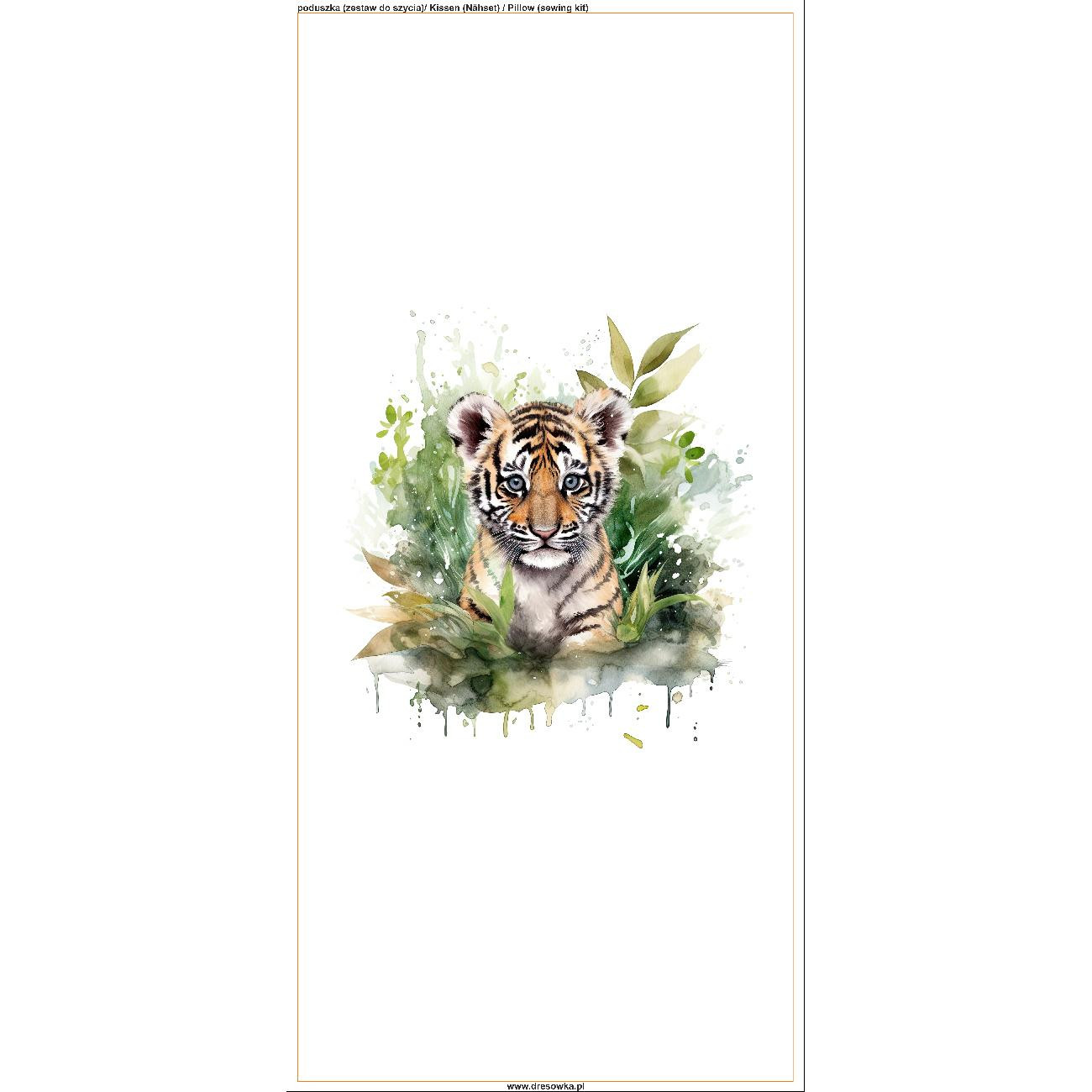 PODUSZKA 45X45 - WATERCOLOR TIGER - zestaw do uszycia