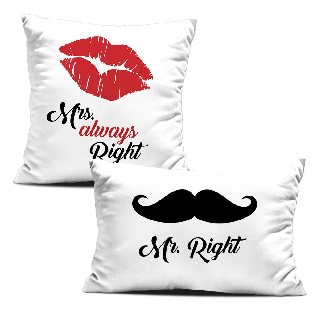 PODUSZKI DEKORACYJNE - MRS. ALWAYS RIGHT / MR. RIGHT