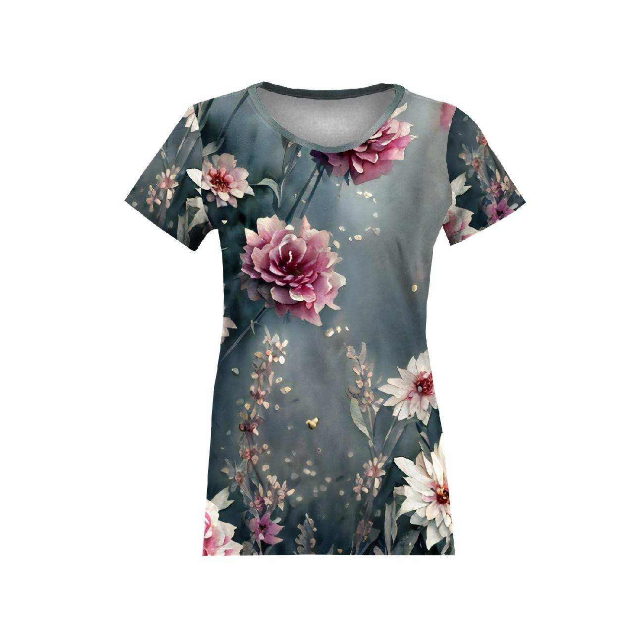 T-SHIRT DAMSKI - VINTAGE FLOWERS wz. 6 - zestaw do uszycia