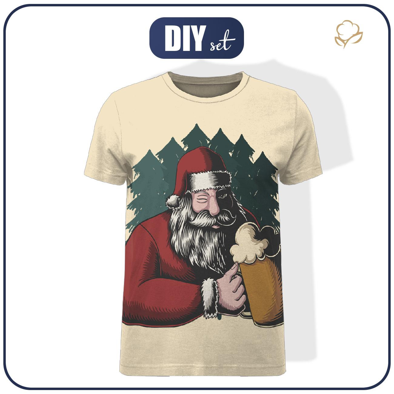 T-SHIRT MĘSKI - TIPSY SANTA - zestaw do uszycia