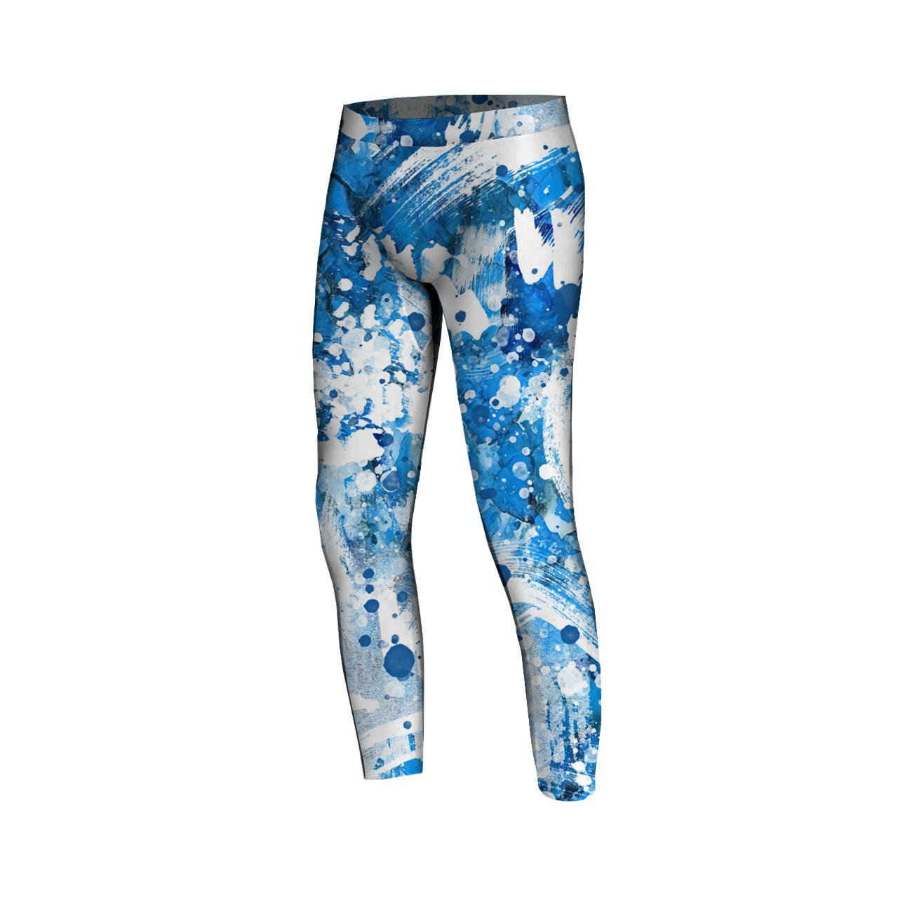 THERMO LEGGINSY CHŁOPIĘCE (HUGO) - BLUE SPLATTER - zestaw do uszycia