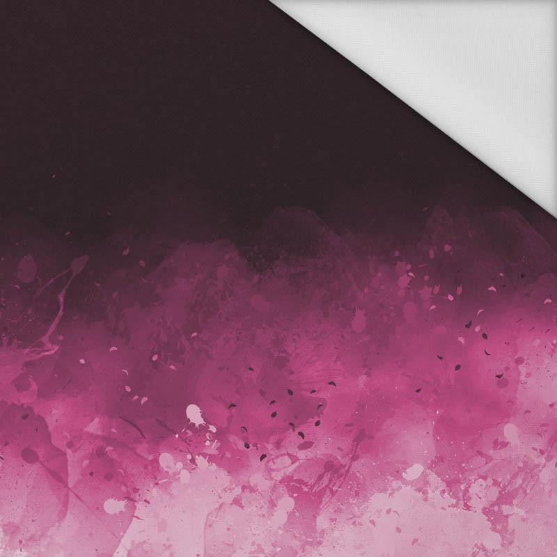 KLEKSY (fuksja) / czarny - panel tkanina wodoodporna