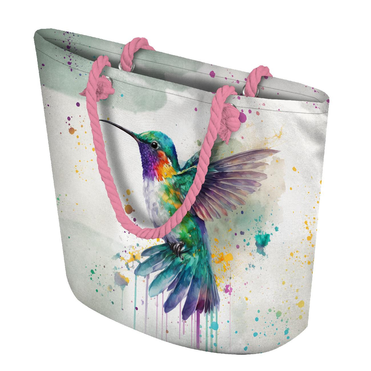 TORBA SHOPPER - WATERCOLOR HUMMINBIRD - zestaw do uszycia