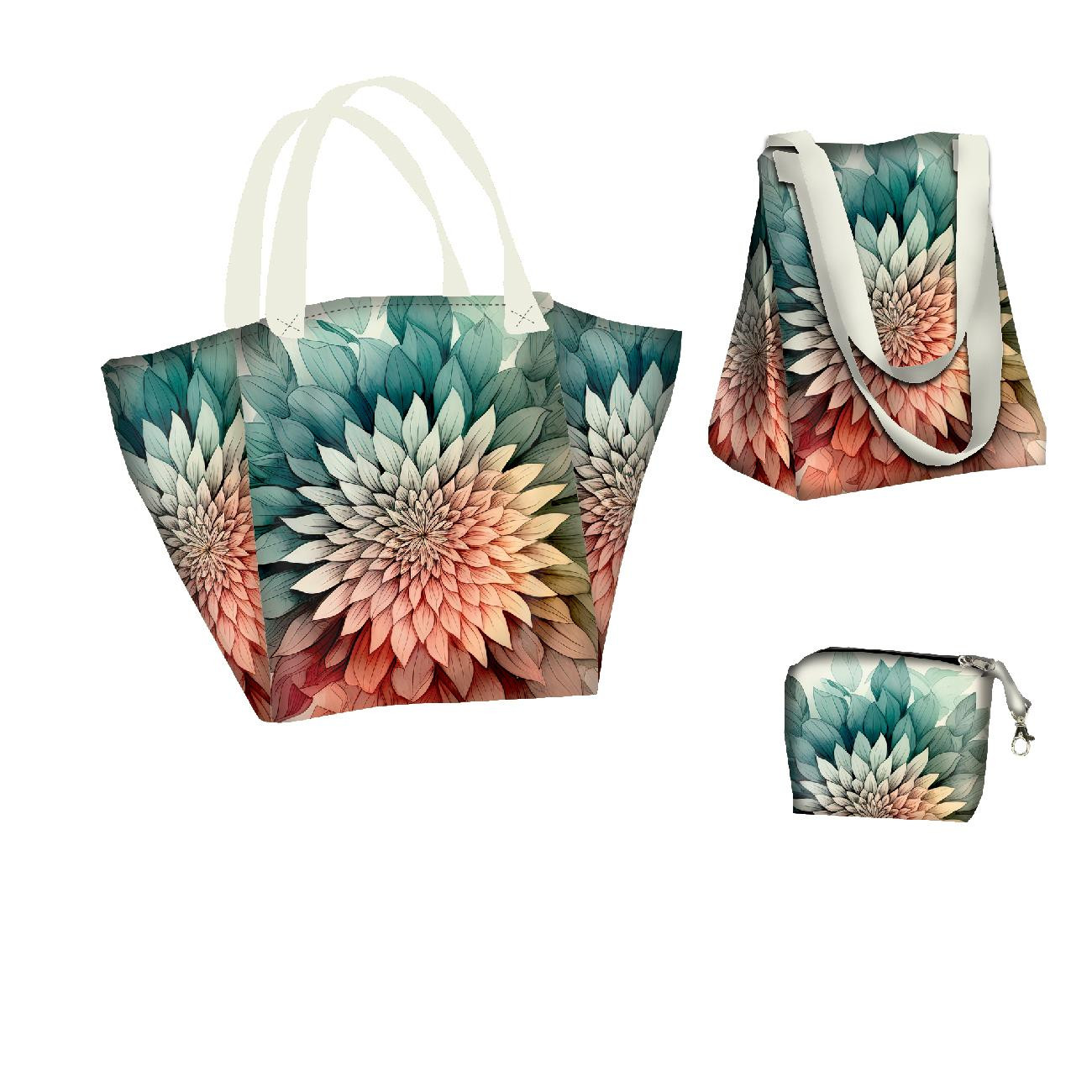 Torba XL z saszetką 2 w 1 - WATERCOLOR FLORAL WZ. 9 - zestaw do uszycia