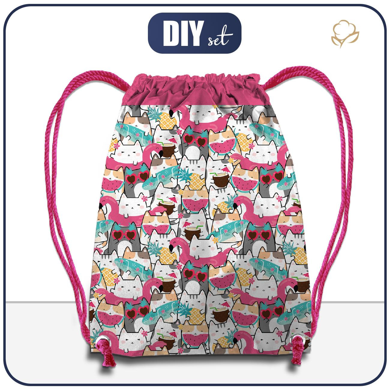 WORKOPLECAK - SUMMER CATS WZ. 1 - zestaw do uszycia
