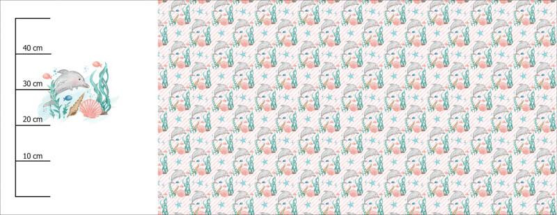 DELFIN wz. 4 (BAJKOWY OCEAN) - PANEL PANORAMICZNY SINGLE JERSEY (60cm x 155cm)