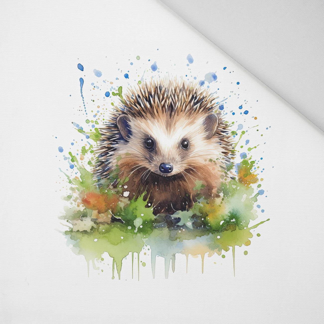 WATERCOLOR HEDGEHOG - PANEL (60cm x 50cm) Panama 220g