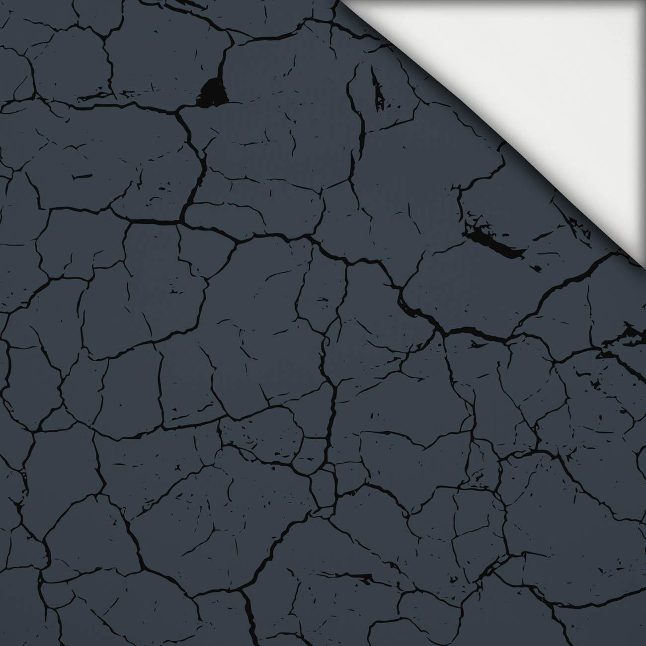 GRAFITOWA SPĘKANA ZIEMIA (czarna)  - lekka dzianina drapana