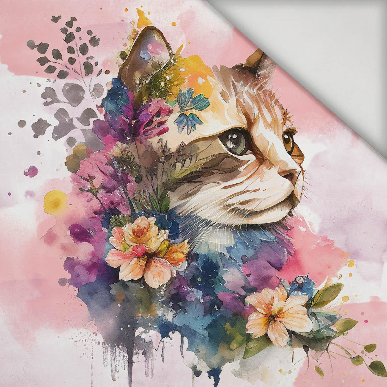 WATERCOLOR CAT WZ. 1 - panel (60cm x 50cm) lycra 300g