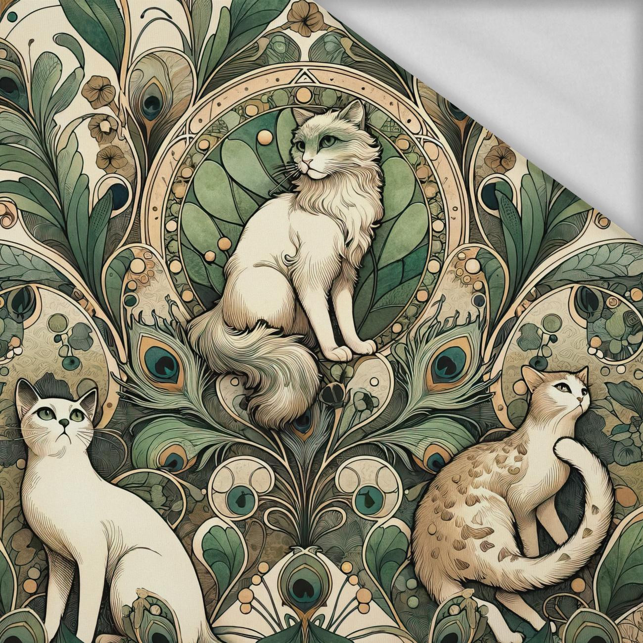 ART NOUVEAU CATS & FLOWERS WZ. 1 - Thermo lycra