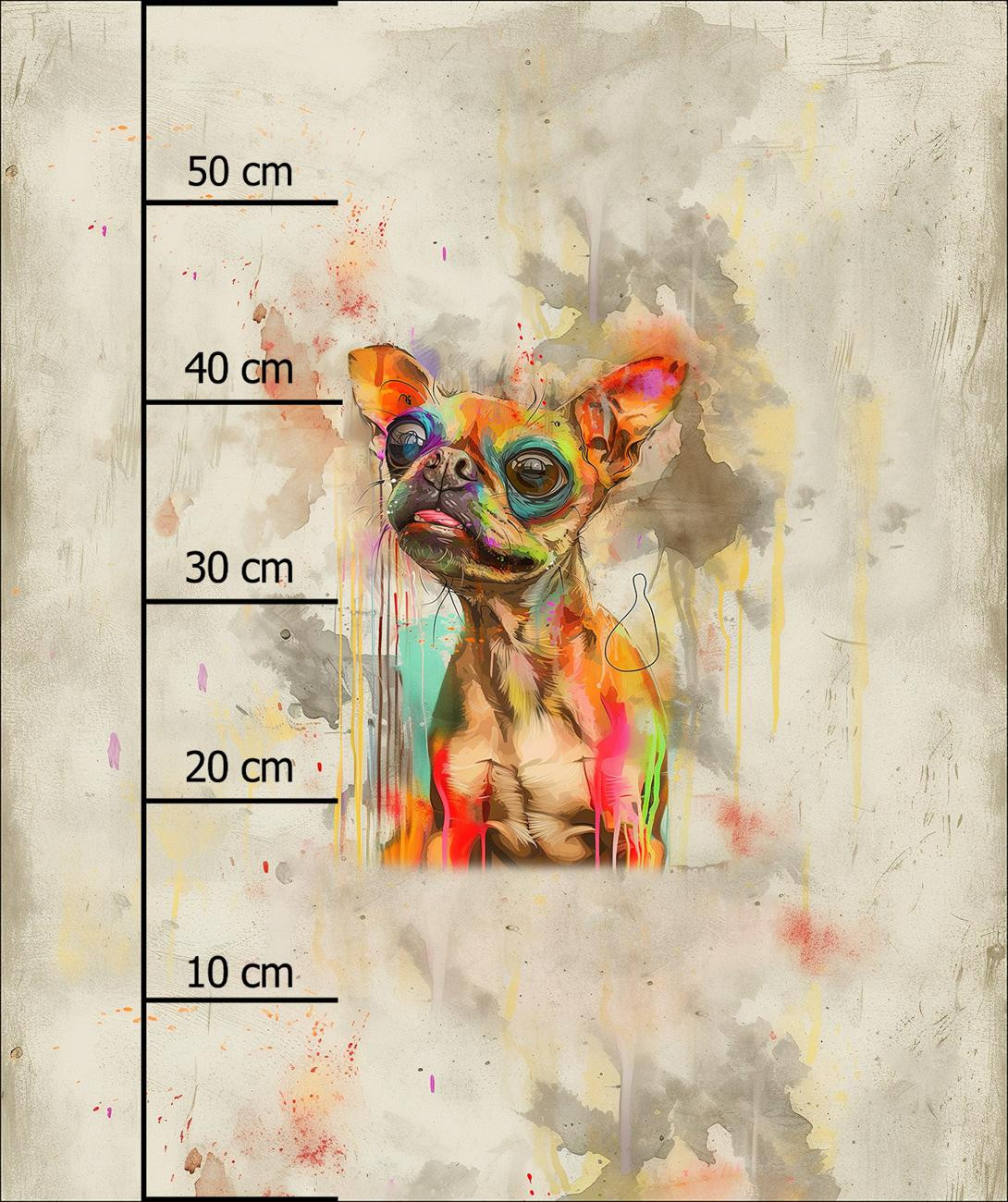 CRAZY LITTLE DOG - PANEL (60cm x 50cm) tkanina bawełniana