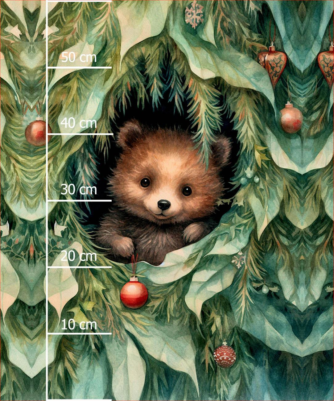 VINTAGE CHRISTMAS BEAR - PANEL (60cm x 50cm) softshell