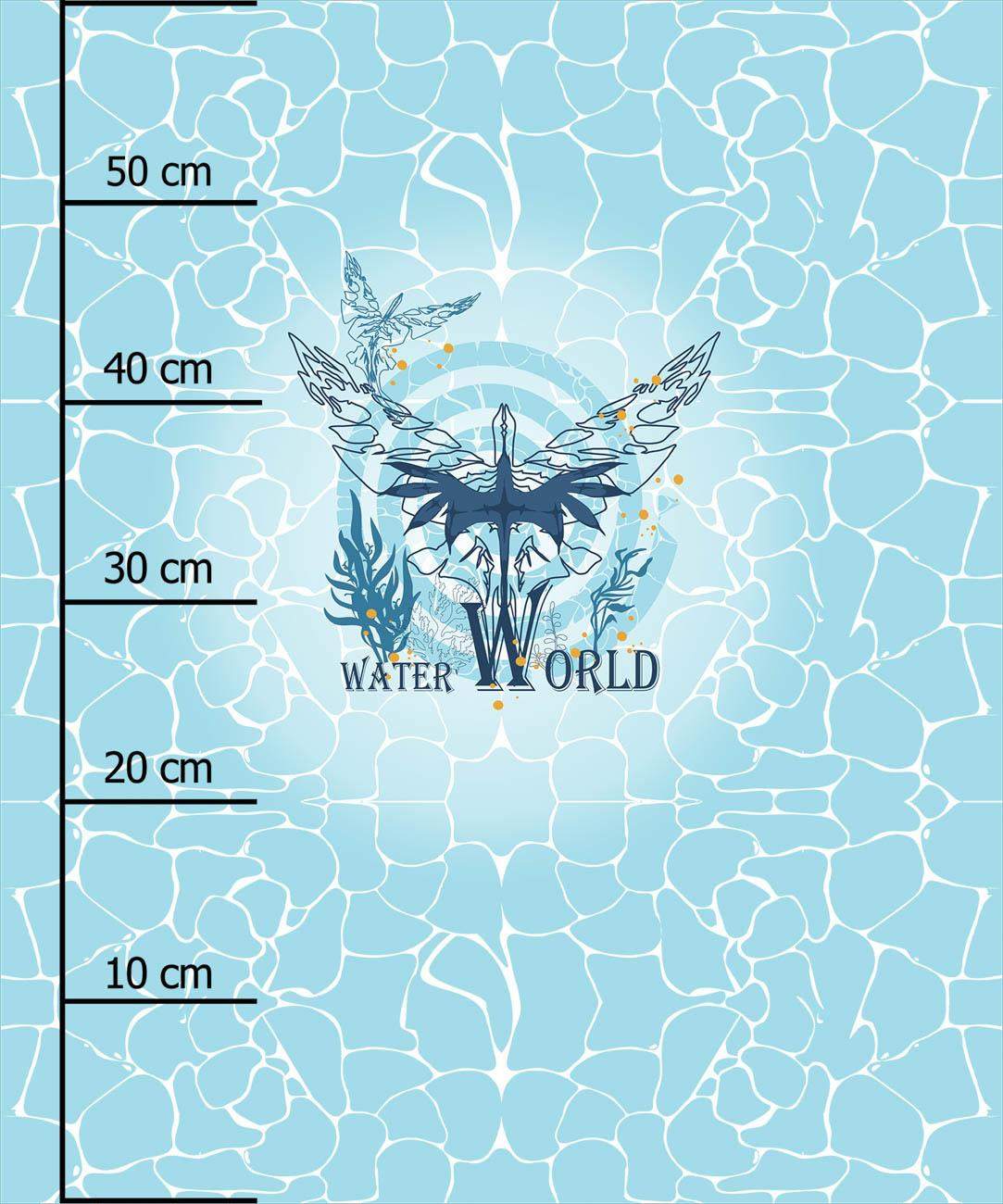WODNY ŚWIAT / aqua - PANEL (60cm x 50cm) SINGLE JERSEY