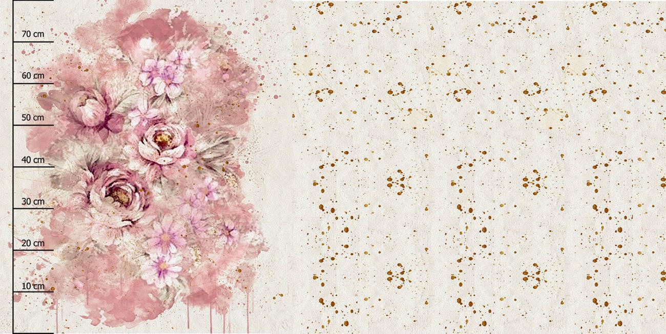 WATERCOLOR FLOWERS wz. 6 - PANEL (80cm x 155cm) SINGLE JERSEY