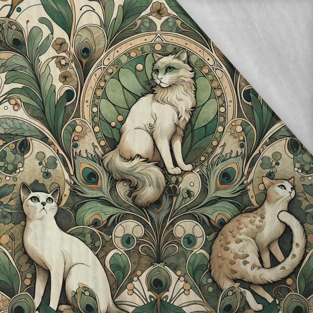 ART NOUVEAU CATS & FLOWERS WZ. 1 - Muślin bawełniany