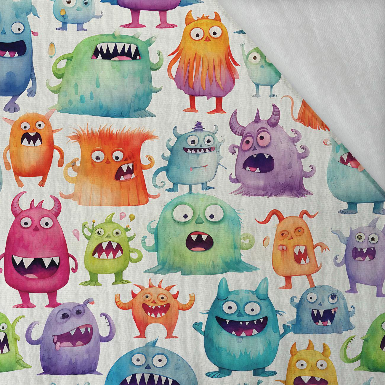 FUNNY MONSTERS WZ. 1 - Muślin bawełniany