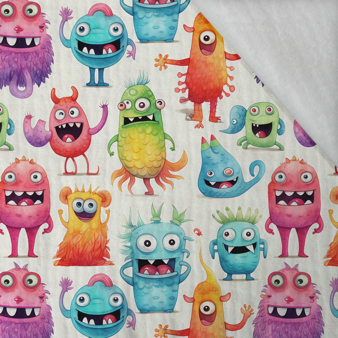 FUNNY MONSTERS WZ. 2 - Muślin bawełniany