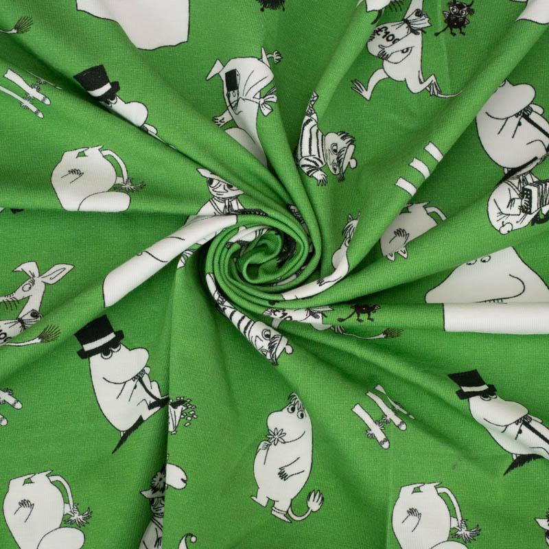 MUMINKI wz. 2 / zielony - single jersey
