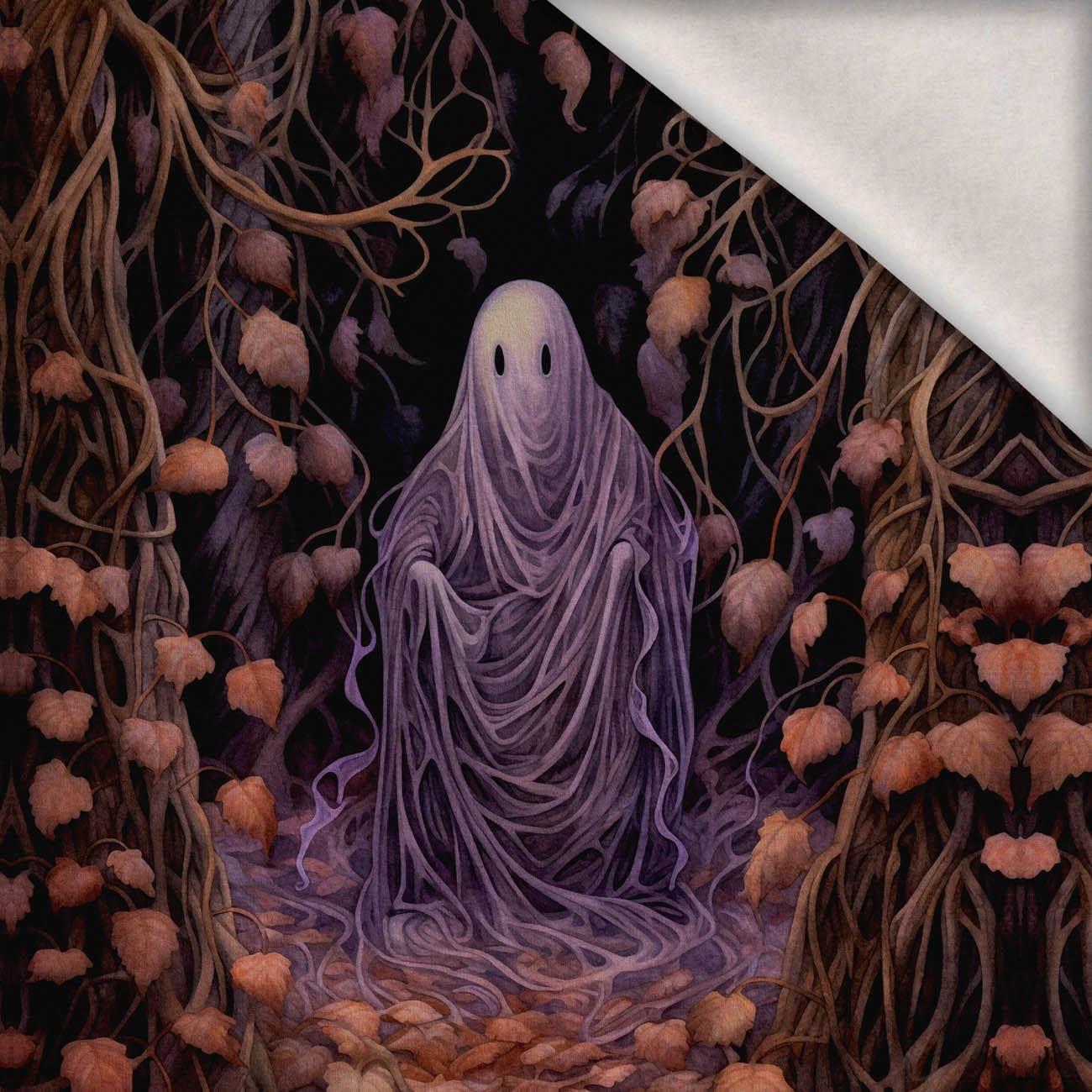 FOREST SPIRIT - PANEL (75cm x 80cm) dzianina drapana z elastanem ITY