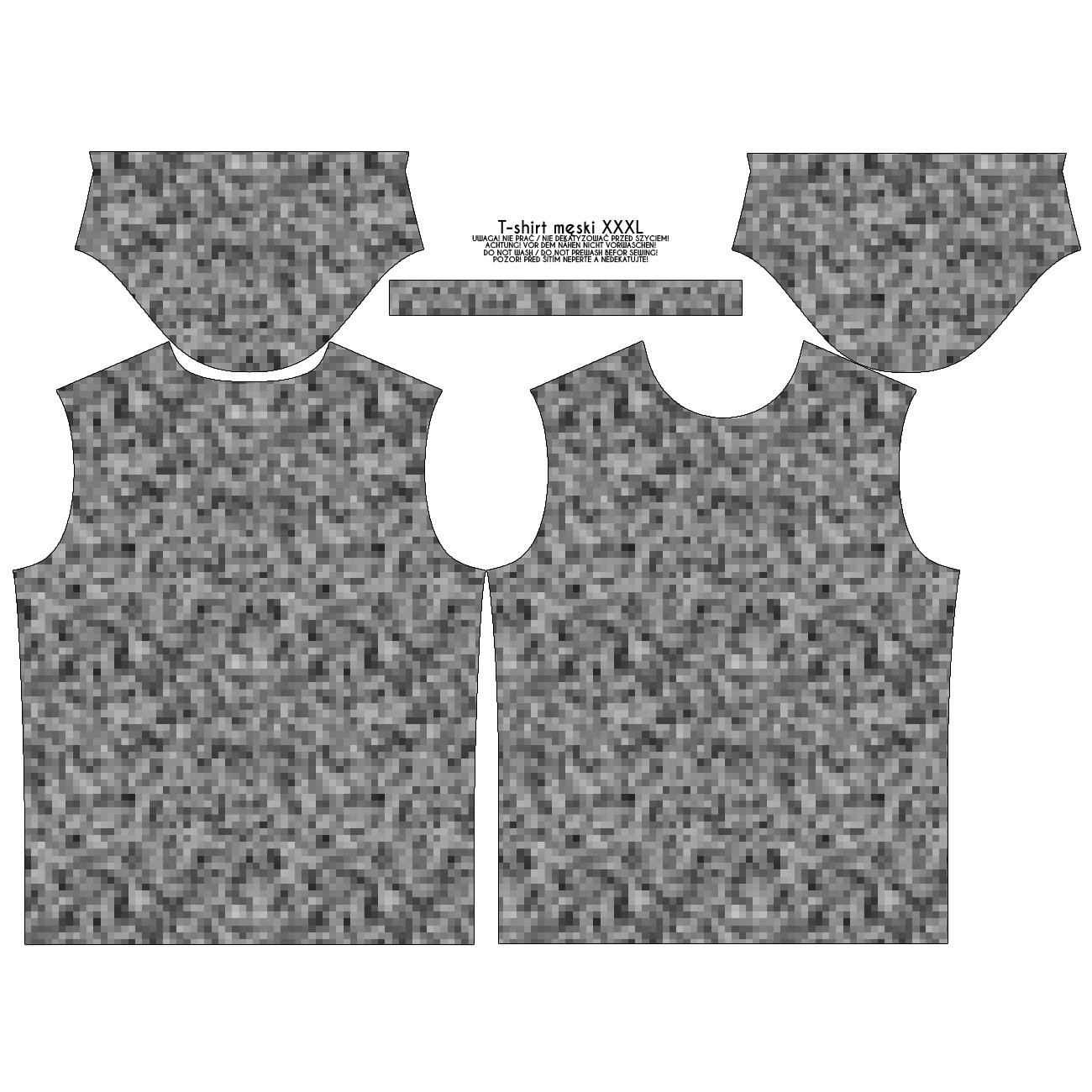 T-SHIRT MĘSKI - PIKSELE WZ. 2 / szary - single jersey