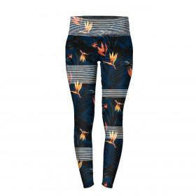 THERMO LEGGINSY DAMSKIE (GRETA) - RAJSKA DŻUNGLA / navy - zestaw do uszycia XS