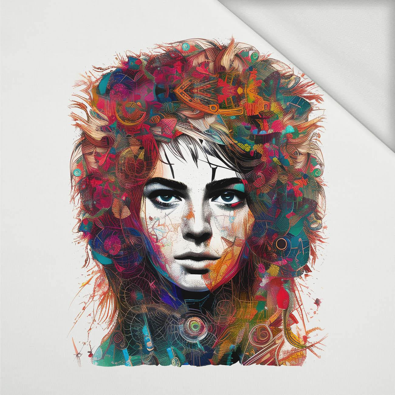 ABSTRACT GIRL WZ. 1 - panel (75cm x 80cm) dzianina pętelkowa